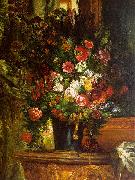 Eugene Delacroix Bouquet of Flowers on a Console_3 Sweden oil painting reproduction